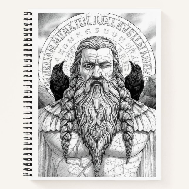 Carnet Odin Allfather Norse Mythology Sketch Art Notebook (Devant)
