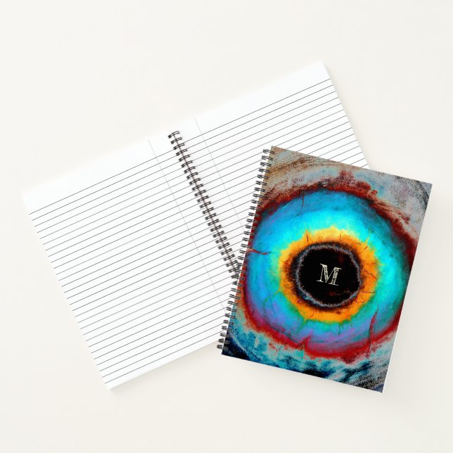 Carnet Oeil cosmique éthéré Monogramme Abstrait Vibrant A (Intérieur)
