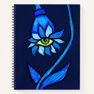 Carnet Œil de Gothique de Minuit Fleur - Botanique Bleu F