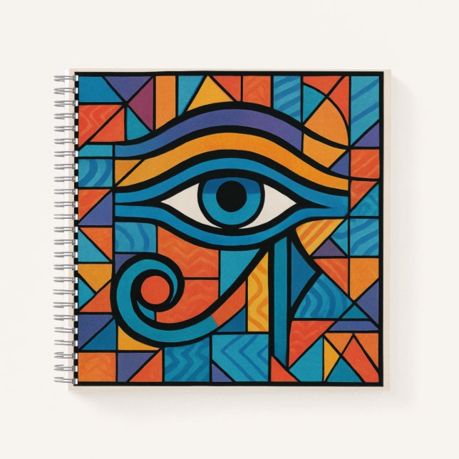 Carnet OEil de Horus Spiral | Art mystique égyptien (Devant)