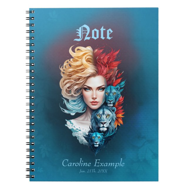 Carnet Oeil de lion et cheveux étoilés (Devant)