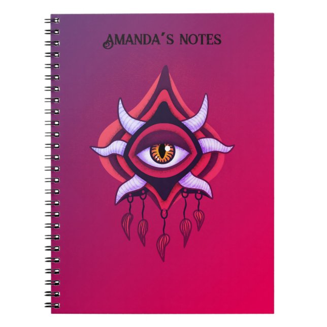 Carnet Oeil démon pourpre - Nom de l'art occulte gothique (Devant)