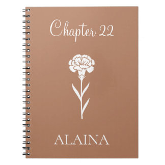 Carnet Œillet Année Personnalisée Fleur de Naissance de J