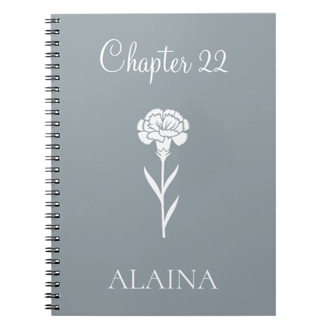 Carnet Œillet de l'année personnalisé Fleur de naissance  (Devant)