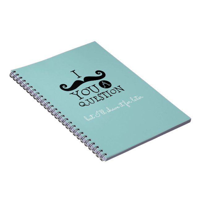 Carnet Oeuf Robin noir Humour Moustache bleu (Côté Droit)