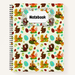 Carnet Oeufs de Pâques vintages Jardin Poussins Bunny