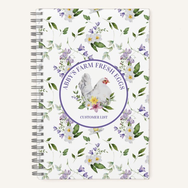 Carnet Oeufs frais de ferme Fleur de poulet (Recto)