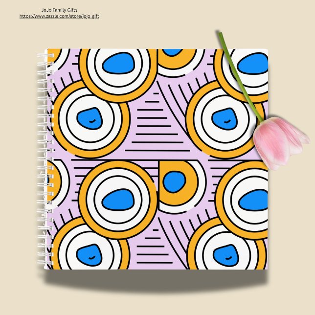 Carnet OEuvre abstraite mignonne moderne en bleu violet (Elegant purple background with abstract pattern.)