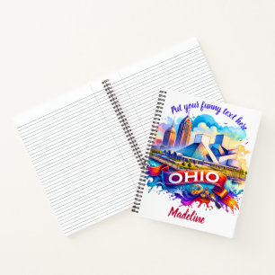 Carnet OEuvre colorée de la ligne d'horizon de l'Ohio