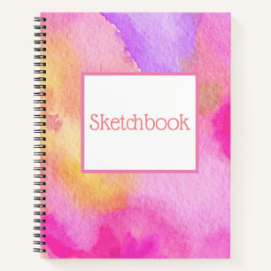 Carnet Oeuvre d'aquarelle rose