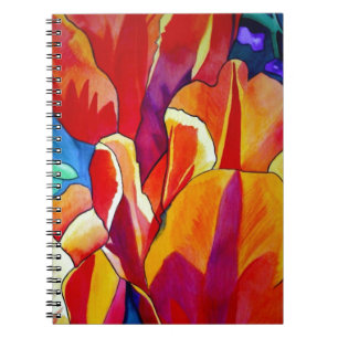 Carnet Œuvre d'art aquarelle de tulipes orange, peinture