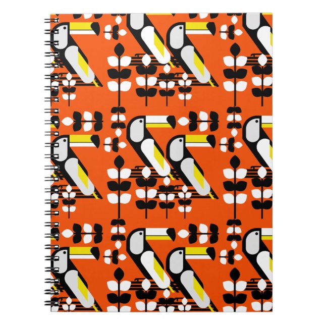 Carnet Œuvre d'art colorée de toucan tropical (Devant)
