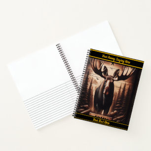 Carnet Œuvre d'art d'élan dans le style bois sombre au co