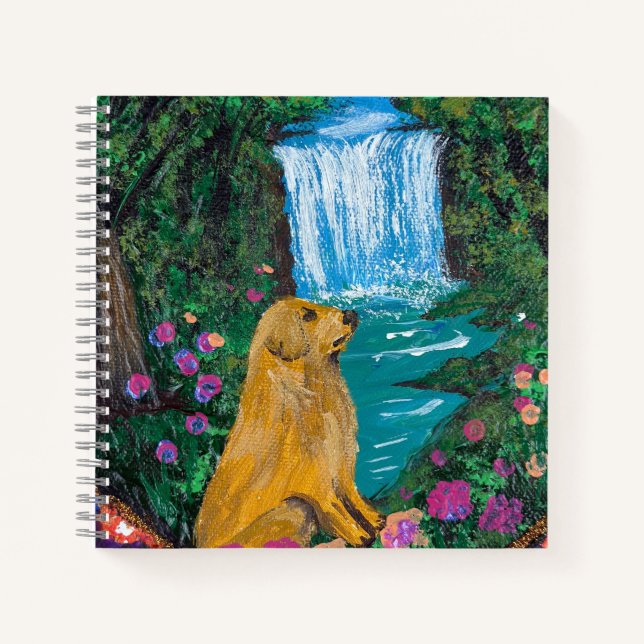 Carnet     Œuvre d'art faite main – Chien près de la casc (Devant)