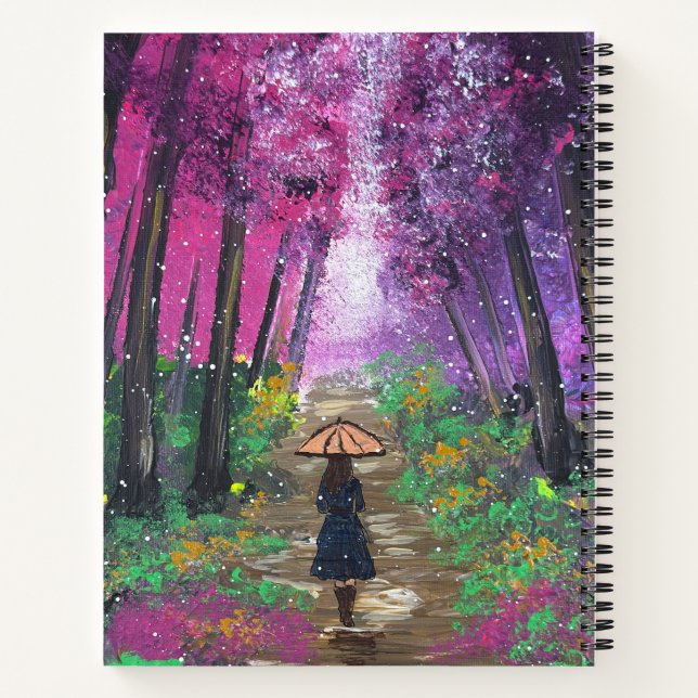Carnet Œuvre d'art faite main - Marche solitaire  (Dos)