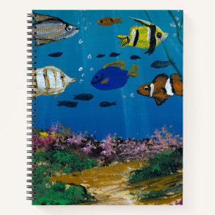 Carnet Œuvre d'art faite main - profondeurs de l'océan