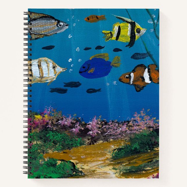 Carnet Œuvre d'art faite main - profondeurs de l'océan  (Devant)