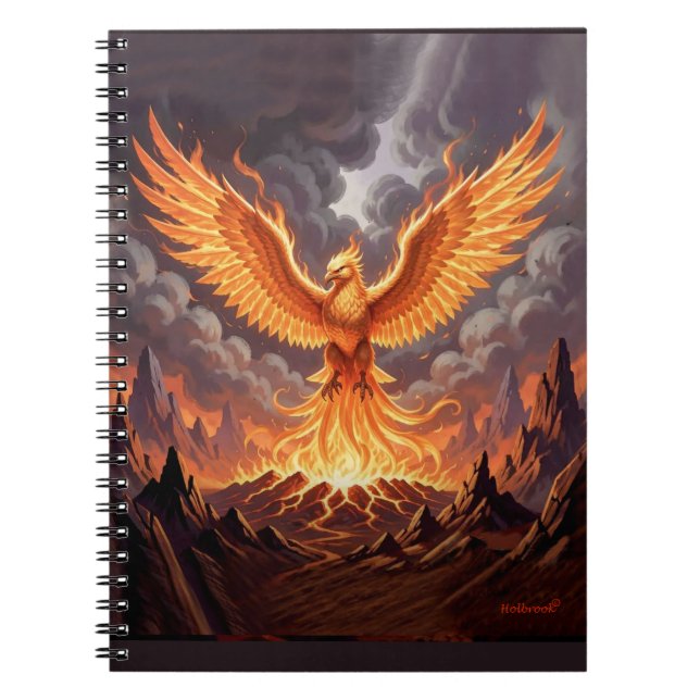 Carnet Œuvre d'art murale triptyque Phoenix Majestique (Devant)