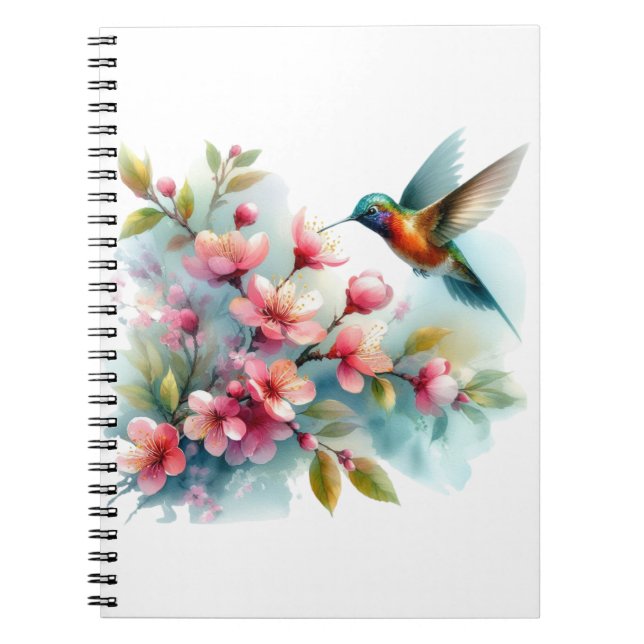 Carnet OEuvre florale/printanière de colibri (Devant)