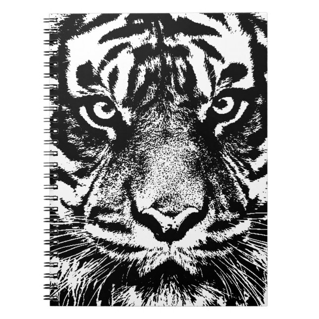 Carnet OEuvre oculaire noir blanc Sumatra Bornéo Tiger (Devant)
