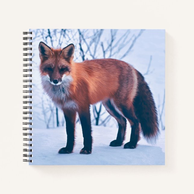 Carnet Oeuvre simple et élégante Red Fox | Ordinateur por (Devant)