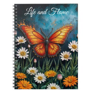Carnet OEuvre surréaliste de papillon de feu, chamomille 