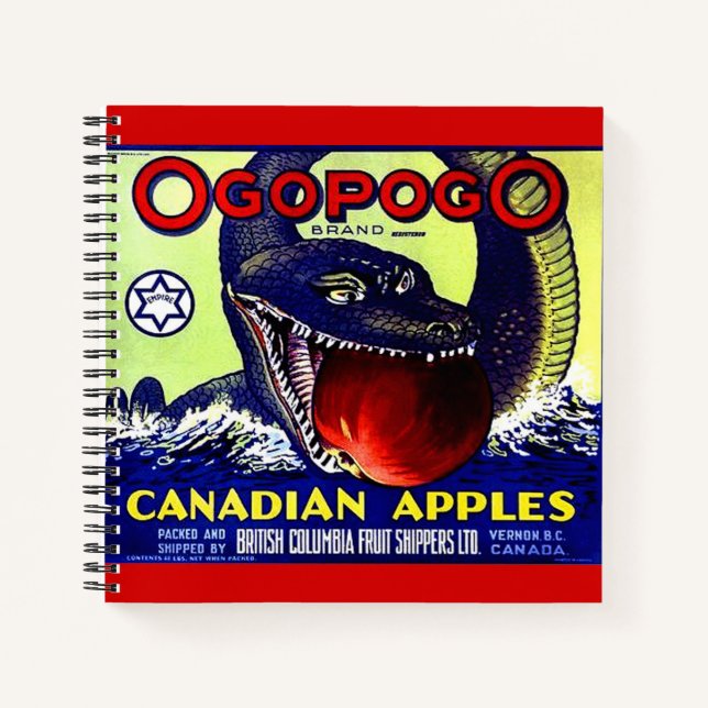 Carnet Ogopogo étiquette de caisses de fruits canadiens d (Devant)