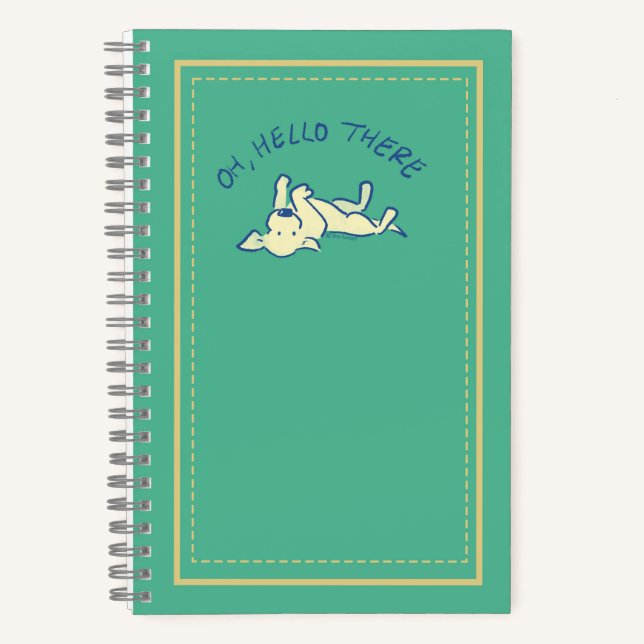 Carnet "Oh Hello There" Jaune Lab Chiot Vert Personnalisé (Recto)