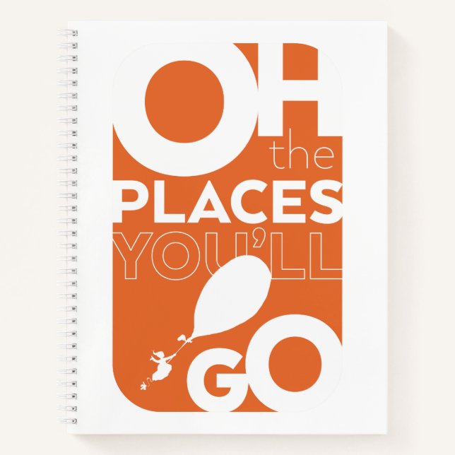Carnet Oh, The Places You'll Go! Typographie Orange (Devant)