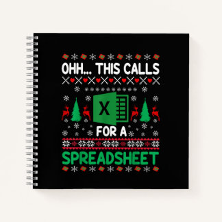 Carnet Oh This Calls for a Spreadsheet Christmas Sweater 