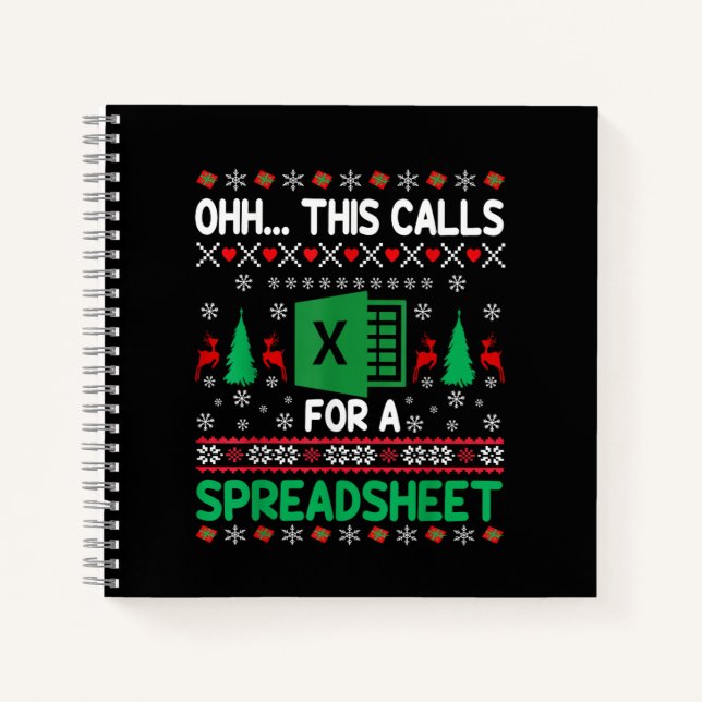 Carnet Oh This Calls for a Spreadsheet Christmas Sweater  (Devant)