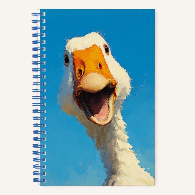 Carnet Oie joyeuse sous un ciel bleu (Recto)