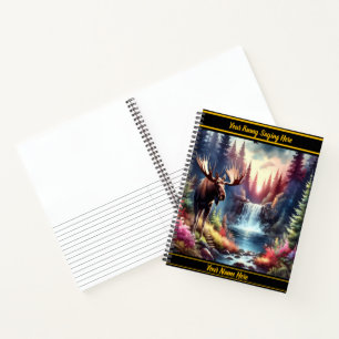 Carnet Oie majestueuse au bord d'une cascade tranquille à