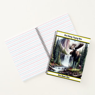 Carnet Oie majestueuse posée au bord d'une cascade tranqu