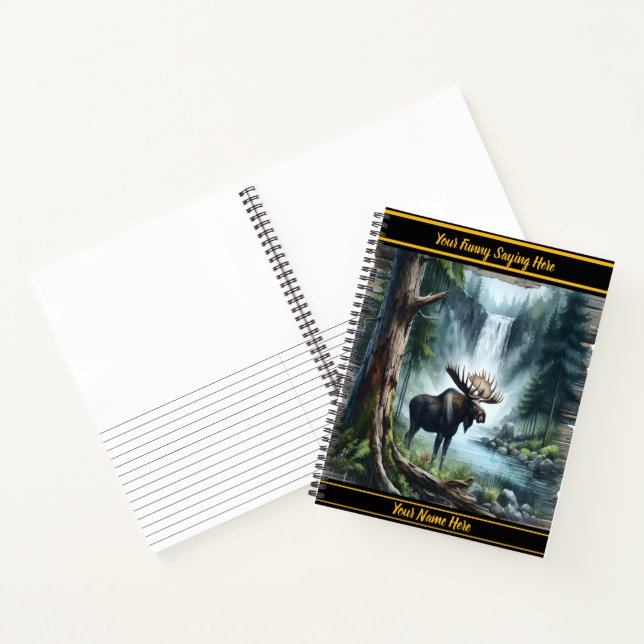 Carnet Oie majestueuse près d'une cascade tranquille (Intérieur)