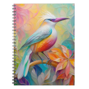 Carnet Oiseau à poitrine rouge à bec rose
