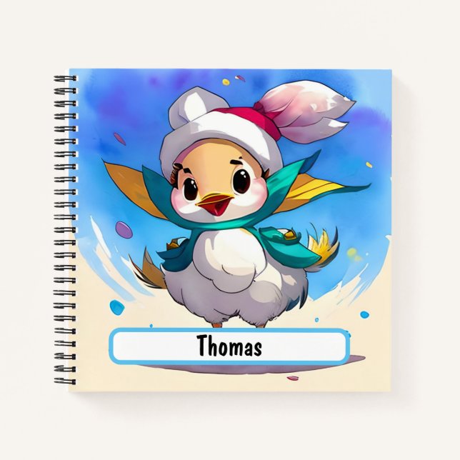 Carnet Oiseau Avec Personnalisable Avec Nametag (Devant)