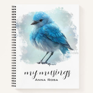 Carnet *~* Oiseau Bleu Mignon Détail Fantaisiste AP54 Art