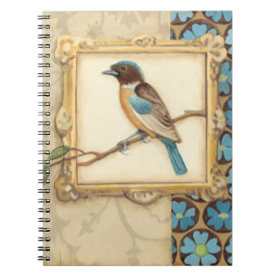 Carnet Oiseau Brown et bleu sur une branche