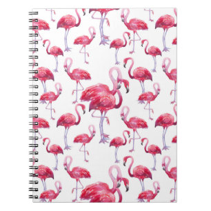 Carnet Oiseau d'aquarelle de Flamant rose exotique