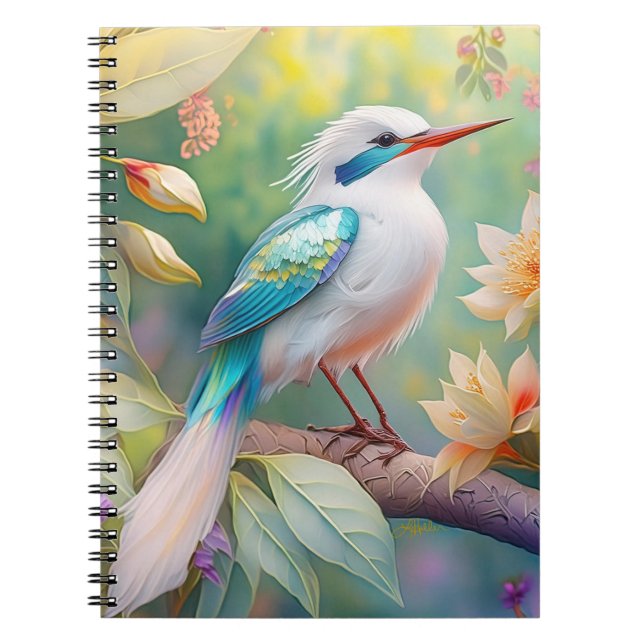 Carnet Oiseau de fantaisie à aile de sarcelle iridescente (Devant)