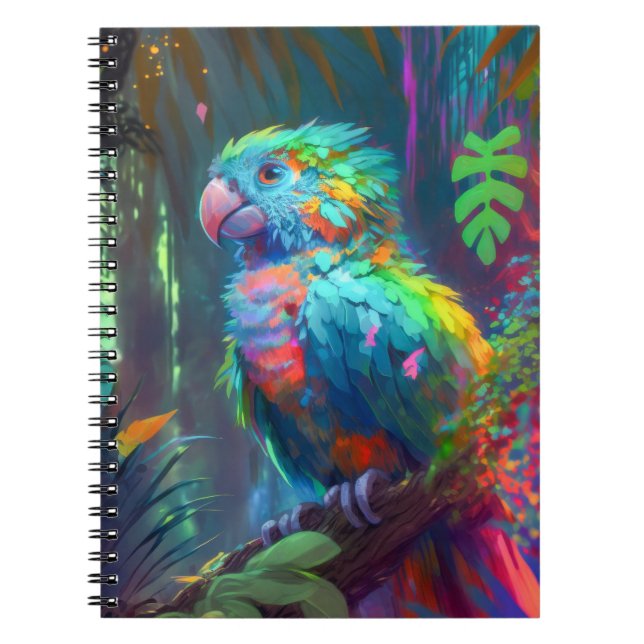 Carnet Oiseau de perroquet Portrait animal Peinture Faune (Devant)