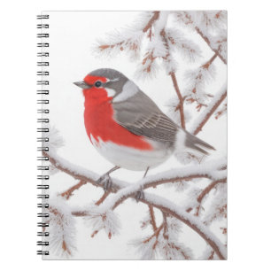 Carnet Oiseau de Robin Rouge en neige