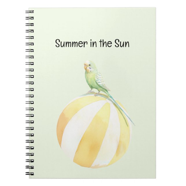 Carnet Oiseau d'été dans le ballon de plage jaune soleil (Devant)