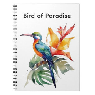 Carnet Oiseau du Paradis, fleur phantasy coloré