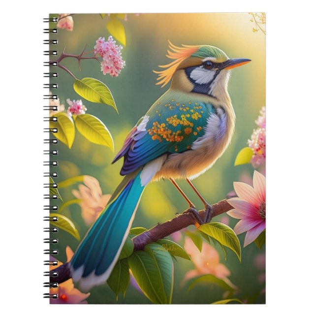 Carnet Oiseau fantastique à tête verte et ailes de sarcel (Devant)