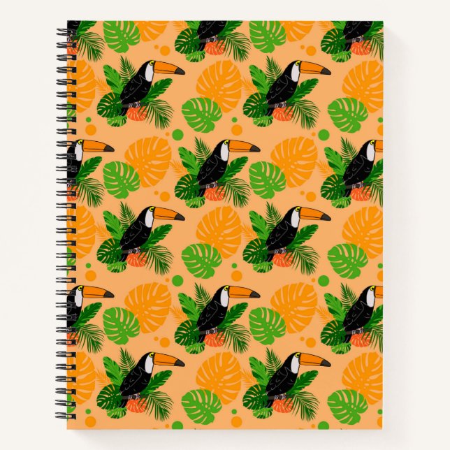 Carnet Oiseau tropical Toucan Motif sans couture (Devant)