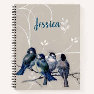 Carnet Oiseaux bleus sur une branche