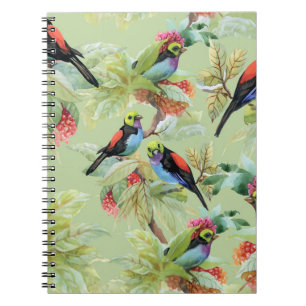 Carnet Oiseaux de fleurs d'été : Motif tropical