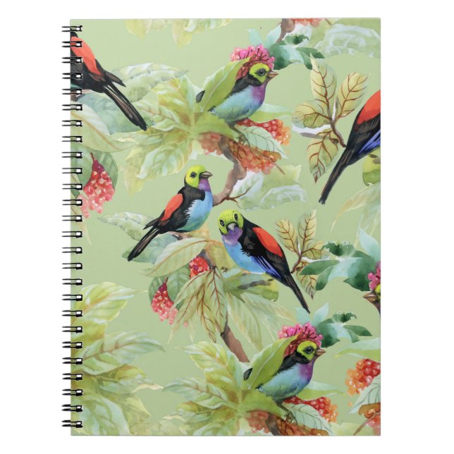 Carnet Oiseaux de fleurs d'été : Motif tropical (Devant)